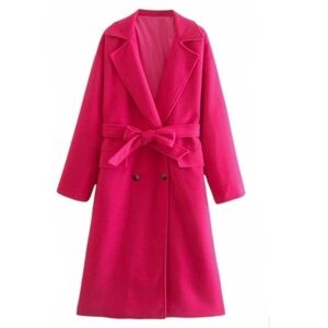 Hot Pink Double Breasted Coat NWT